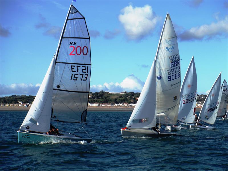 Dinghy start during the Jersey Regatta photo copyright Bill Harris taken at Royal Channel Islands Yacht Club and featuring the RS200 class