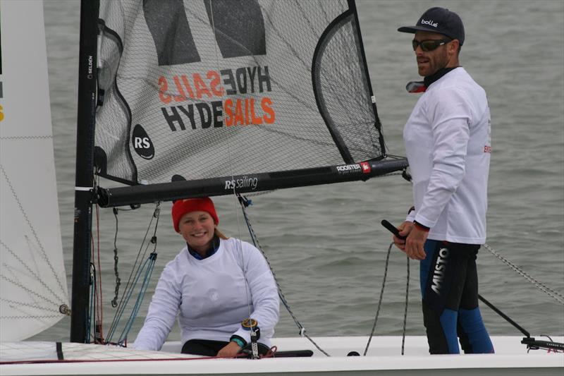 Luke Patience and Mary Henderson overnight leaders on day 1 of the Endeavour Trophy 2019 photo copyright Sue Pelling taken at Royal Corinthian Yacht Club, Burnham and featuring the RS200 class
