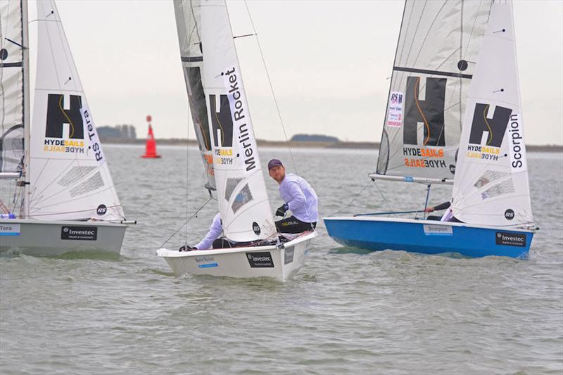 Christian Birrell and Sam Brearey (Merlin Rocket) are lying second overall after day 1 of the Endeavour Trophy 2019 photo copyright Roger Mant Photography taken at Royal Corinthian Yacht Club, Burnham and featuring the RS200 class