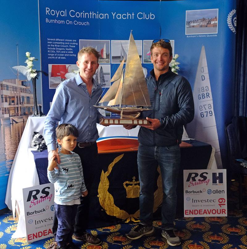 Ben Saxton (right) and Toby Lewis collect the Endeavour Trophy for the fifth time in a row photo copyright Roger Mant Photography taken at Royal Corinthian Yacht Club, Burnham and featuring the RS200 class