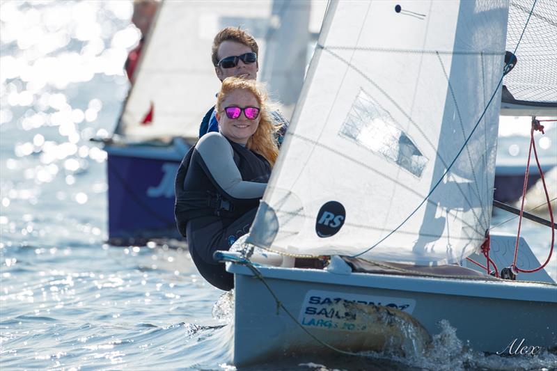 Emma enjoying her sail before the tragic sandwich incident during the RS200 Scottish Championship photo copyright Alex Workman taken at Castle Semple Sailing Club and featuring the RS200 class