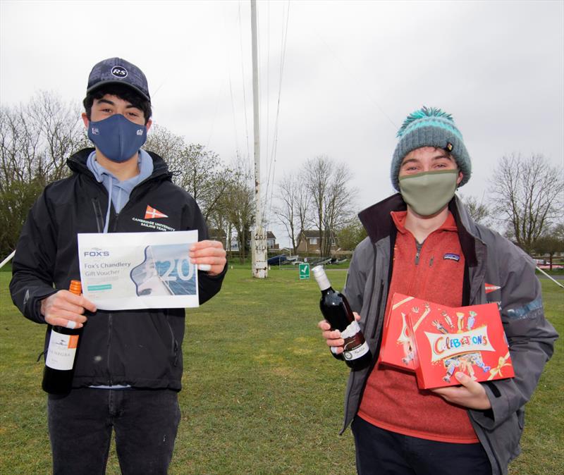 Robbie King and Jamie Webb collect their prizes at the Fox's Great Eastern Tour RS200 Open held at Grafham Water SC photo copyright Paul Sanwell / OPP taken at Grafham Water Sailing Club and featuring the RS200 class