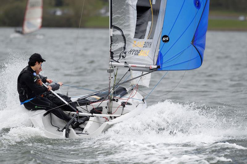 Robbie King and Jamie Webb lead the fleet at the Fox's Great Eastern Tour RS200 event at Grafham Water photo copyright Paul Sanwell / OPP taken at Grafham Water Sailing Club and featuring the RS200 class