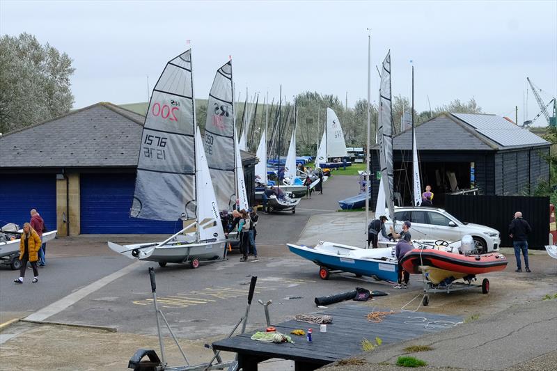 60th Endeavour Trophy - Champions prepare to launch for on-the-water training session this afternoon photo copyright Roger Mant Photography taken at Royal Corinthian Yacht Club, Burnham and featuring the RS200 class