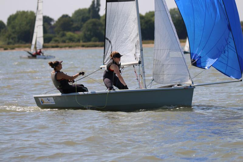 Rebecca Bines & Connie Hughes in action at Learning & Skills Solutions Pyefleet Week photo copyright William Stacey taken at Brightlingsea Sailing Club and featuring the RS200 class