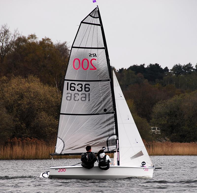 Stephen and Rebecca Videlo win the RS200 open at Frensham Pond photo copyright Roger Stollery taken at Frensham Pond Sailing Club and featuring the RS200 class