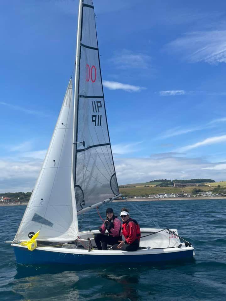 Ditta and Georgia having some downtime between races during the RS200 Scottish Travellers at Aberdeen and Stonehaven Yacht Club photo copyright Tony Ray taken at Aberdeen & Stonehaven Yacht Club and featuring the RS200 class