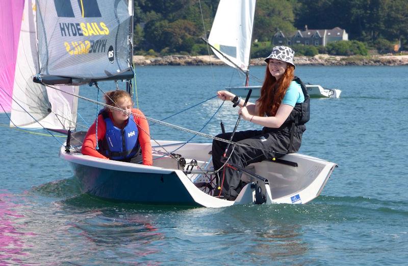 Ellie Young (right) and Claire Stewart enjoying sailing in the sunshine in their RS200 during Kippford Week 2022 - photo © Becky Davison
