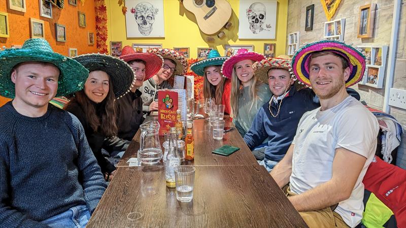 Several of the crews enjoy a Mexican meal after the training day during the RS200 Sailing Chandlery EaSEA Tour at Queen Mary photo copyright Paul Stainsby taken at Queen Mary Sailing Club and featuring the RS200 class