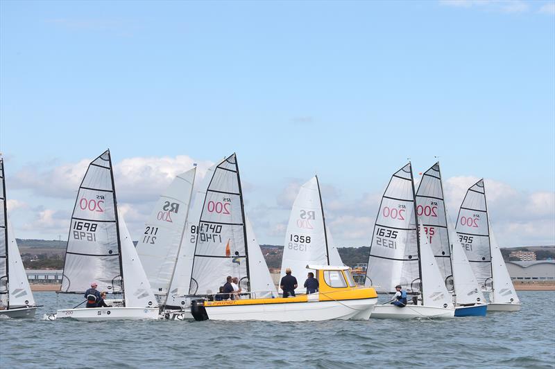 Race 2 start during the RS200 Sailing Chandlery EaSEA Tour at Shoreham photo copyright Warwick Baker / www.warwickpics.com taken at Shoreham Sailing Club and featuring the RS200 class