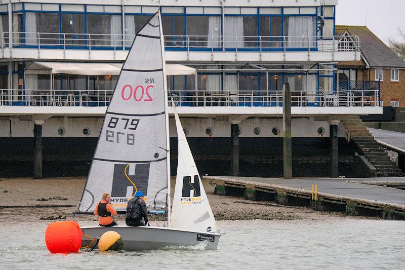 Scarlett and Carl Anderson rounding a mark - second week of the RCYC Snow Globe photo copyright Petru Balau Sports Photography / sports.hub47.com taken at Royal Corinthian Yacht Club, Burnham and featuring the RS200 class