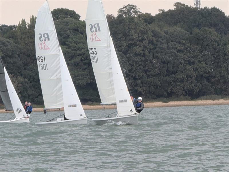 Graeme and Matthew Wilcox leading Ted and Ella Ashworth during the Netley Sailing Club RS200 Club Championship photo copyright Mark Cockrill taken at Netley Sailing Club and featuring the RS200 class