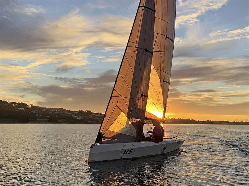 Tom Grimes, Nicholas Rozenaurs, Jess Grimes, and Annelise Scholten training in the RS21 - photo © Tom Grimes