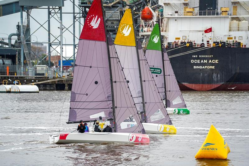 Race starting in the heart of the Newcastle Harbour - Sailing Champions League – Asia Pacific Final photo copyright Alex Dare taken at Newcastle Cruising Yacht Club and featuring the RS21 class