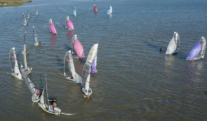 Leeward mark rounding during the Notts County RS400 Open - photo © David Eberlin