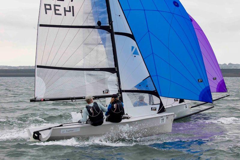 Kevin Podger and Heather Chipperfield on day 3 of the Noble Marine TridentUK RS400 National Championship at South Shields photo copyright Tim Olin / www.olinphoto.co.uk taken at South Shields Sailing Club and featuring the RS400 class