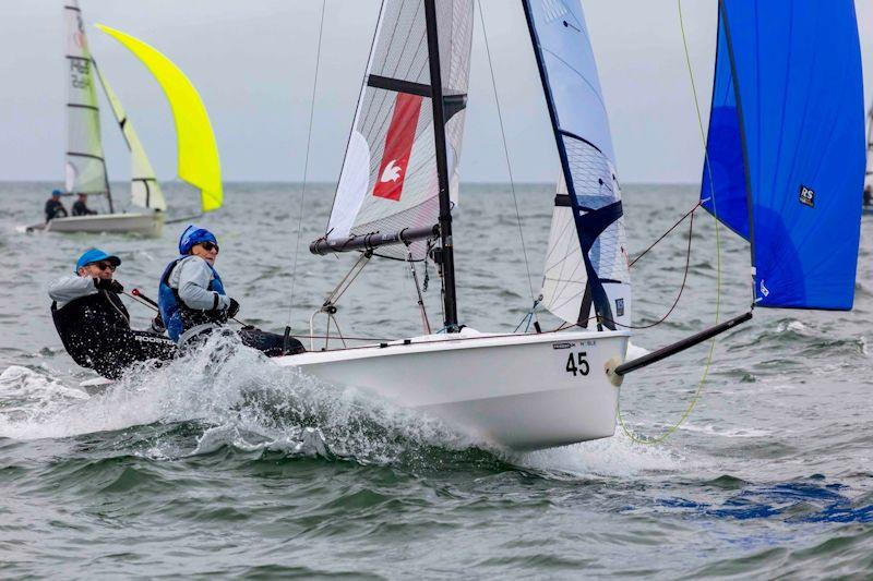 Steve and Sarah Cockerill on day 3 of the Noble Marine TridentUK RS400 National Championship at South Shields photo copyright Tim Olin / www.olinphoto.co.uk taken at South Shields Sailing Club and featuring the RS400 class