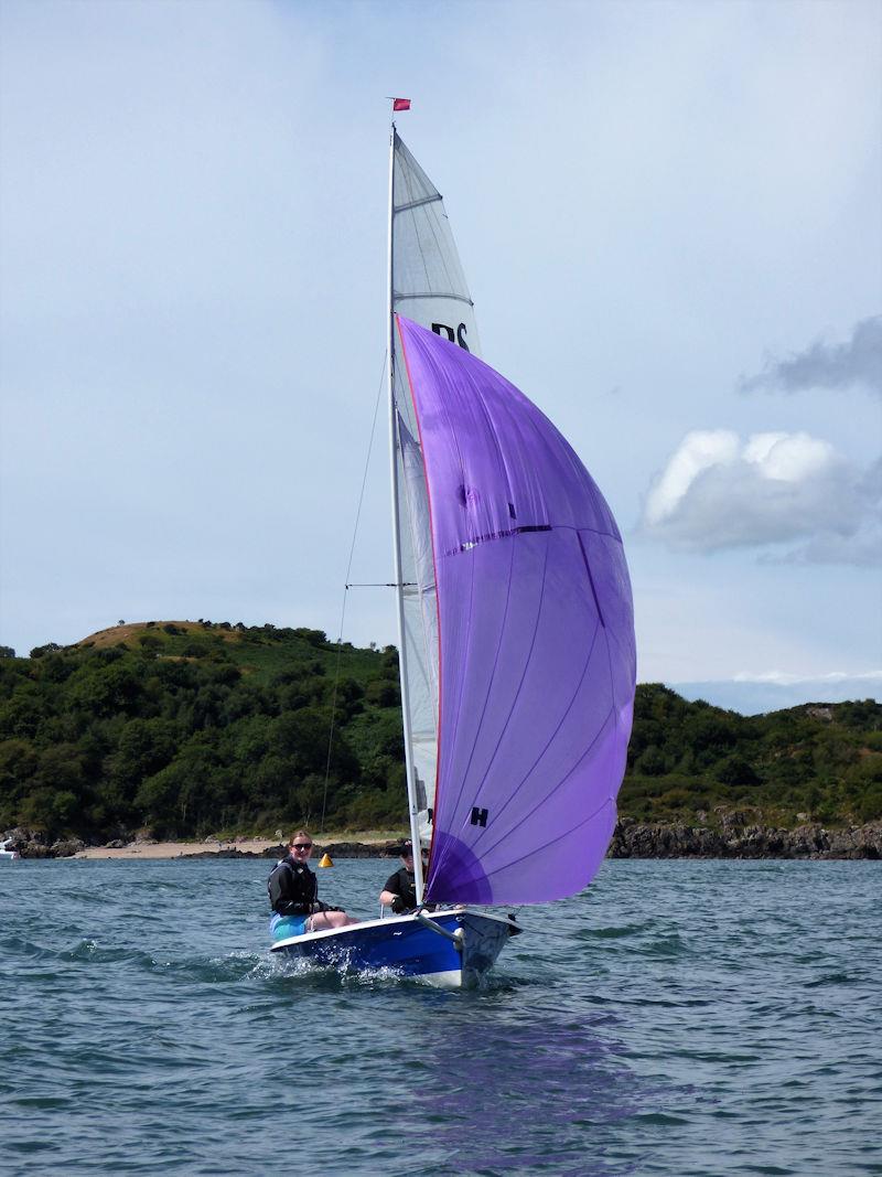 Katie Bishop and Nicola McColm flying the big purple asymmetric kite on their RS400 during Solway Yacht Club Cadet Week 2022 photo copyright Becky Davison taken at Solway Yacht Club and featuring the RS400 class