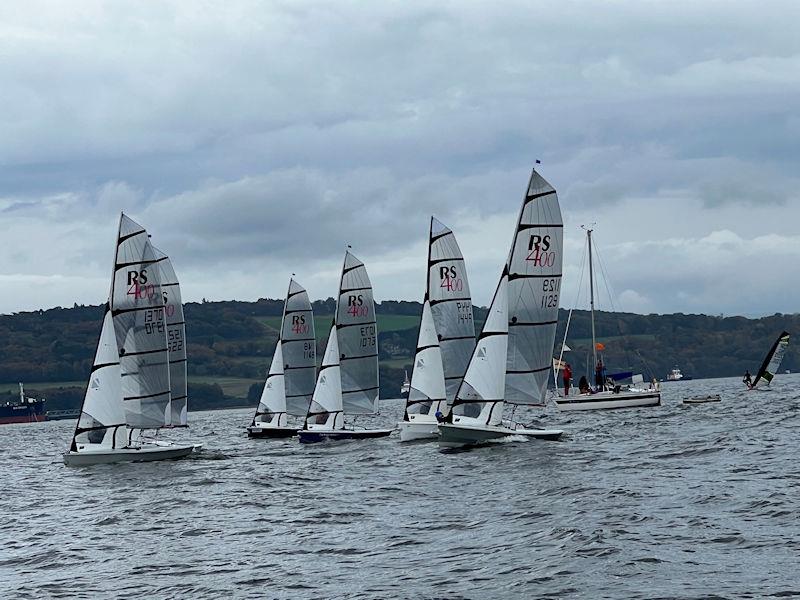 KB (1449) getting an appalling start during the RS400 Scottish Traveller at Dalgety Bay photo copyright Steve Webb / Ian Baillie taken at Dalgety Bay Sailing Club and featuring the RS400 class