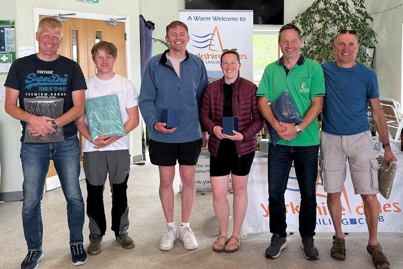 TridentUK RS400 Northern Tour at Yorkshire Dales - (L to R) Hamish Gledhill, Ross Southwell, Ollie Groves, Esther Parkhurst, Dave Exley and Nigel Hall photo copyright RS Class Association taken at Yorkshire Dales Sailing Club and featuring the RS400 class