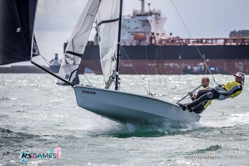 Pim & Lisa heading for the top at the RS500 World Championship photo copyright www.sportography.tv taken at Weymouth & Portland Sailing Academy and featuring the RS500 class