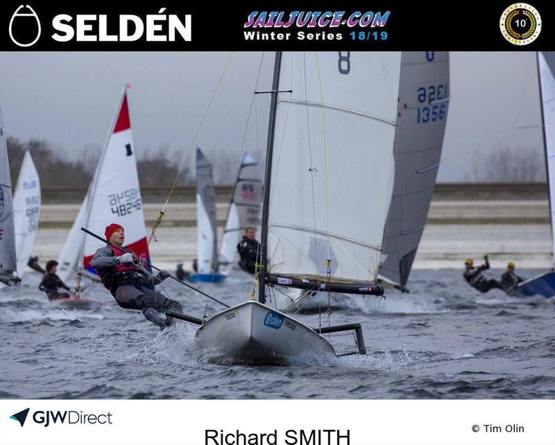 Richard Smith reefed during the Datchet Flyer - Selden SailJuice Winter Series Round 2 photo copyright Tim Olin / www.olinphoto.co.uk taken at Datchet Water Sailing Club and featuring the RS600 class