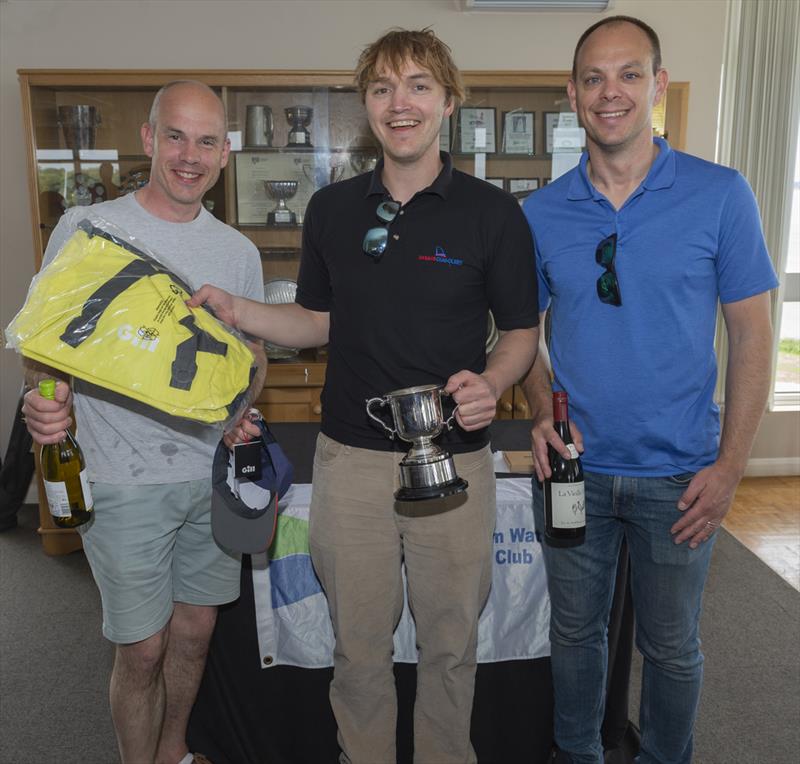 From left to right. Jamie Mawson (2nd), George Smith (1st), Richard Bone (3rd) - RS600 Rooster National Tour Inland Championship 2025 - photo © Paul Sanwell / OPP