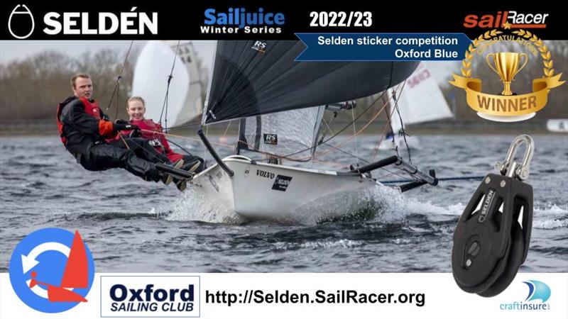 The Oxford Blue sticker winner - Seldén SailJuice Winter Series 2022-23 finale photo copyright Tim Olin / www.olinphoto.co.uk taken at Oxford Sailing Club and featuring the RS800 class