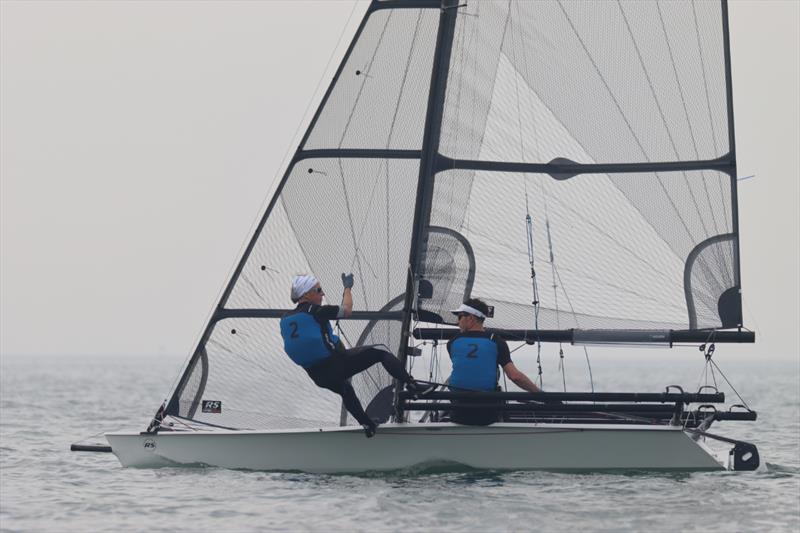 Luke & Emma McEwen on day 2 of the Noble Marine RS800 Nationals at Brighlingsea photo copyright William Stacey taken at Brightlingsea Sailing Club and featuring the RS800 class