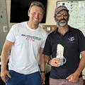 RS Aero Western Championships 2025: Event sponsor Kenny Rumball, RS Sailing Ireland with 3rd place Thomas Chaix (NYC) © Noel Butler