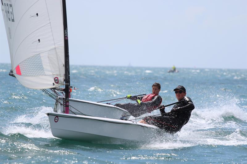 Toby Freeland leads Ben Rolfe on day 1 of the Carnac RS Aero Worlds 2017 - photo © Steve Greenwood