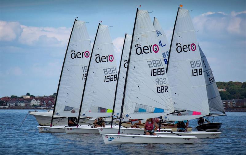 A strong showing of RS Aeros in the Medium Handicap fleet during the West Kirby Sailing Club Regatta photo copyright Alan Jenkins & Alan Dransfield taken at West Kirby Sailing Club and featuring the  class