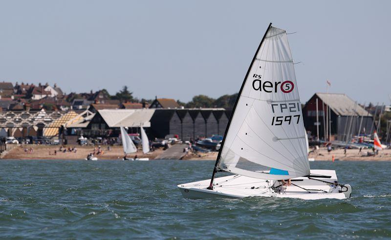 Felix Goodman does a fly-by for the Whitstable crowds - KSSA Annual Regatta 2019 at Whitstable photo copyright KSSA taken at Whitstable Yacht Club and featuring the  class