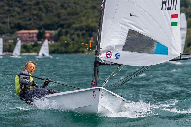 Attila Banyai HUN, RS Aero 5 European Champion, Lake Garda, Italy, August 2019 photo copyright Lynn Billowes taken at Fraglia Vela Malcesine and featuring the  class