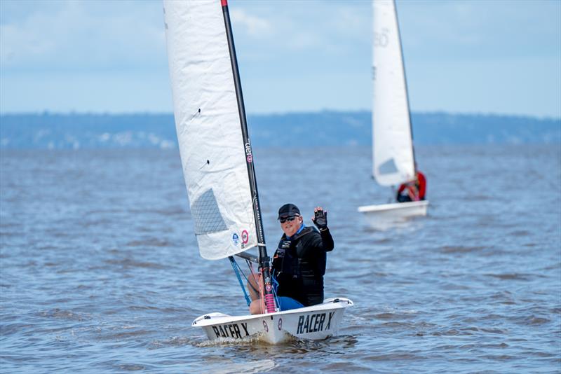 Aero 9 sailor Simon Wilkins doing his best to deal with the light winds - Sail Sandy Regatta 2022 - photo © Jordan Roberts