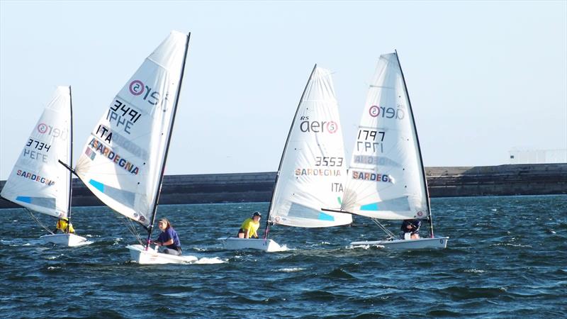 RS Aero European Youth Team Racing Championship in Cagliari, Sardinia: GBR 1 vs LAT 1 photo copyright Italian Naval League of Sulcis taken at La Società Canottieri Ichnusa and featuring the  class