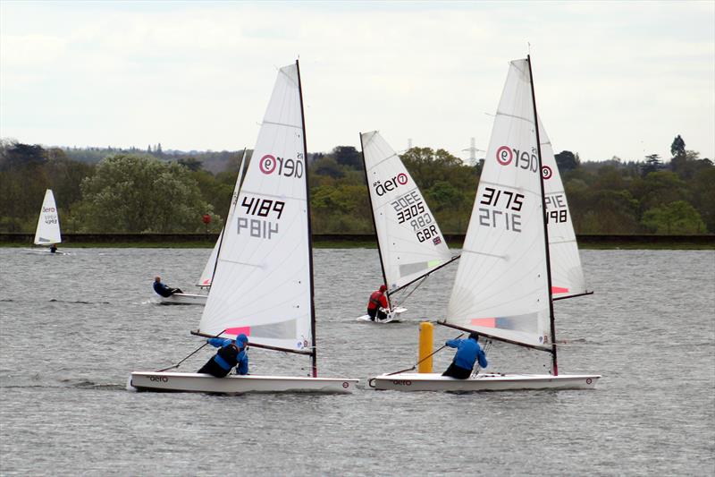 Gareth Griffihs leads Jeff Davison during the RS Aero Spring Championship at Island Barn photo copyright gmazzarini.com / IBRSC taken at Island Barn Reservoir Sailing Club and featuring the RS Aero 9 class