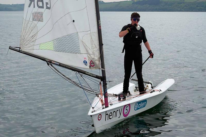RS Aero UK SW Area Championship at Restronguet - Mark Ripley between races, having won all 3 on day 1 - photo © Graham Simpson