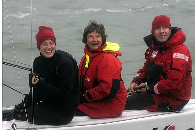 Amanda Wadhams, Julie and Keith Willis after winning the RS Elite race during Ineos Solent Circuit 2013 race 1 photo copyright Chris Leighton taken at Lymington Town Sailing Club and featuring the RS Elite class