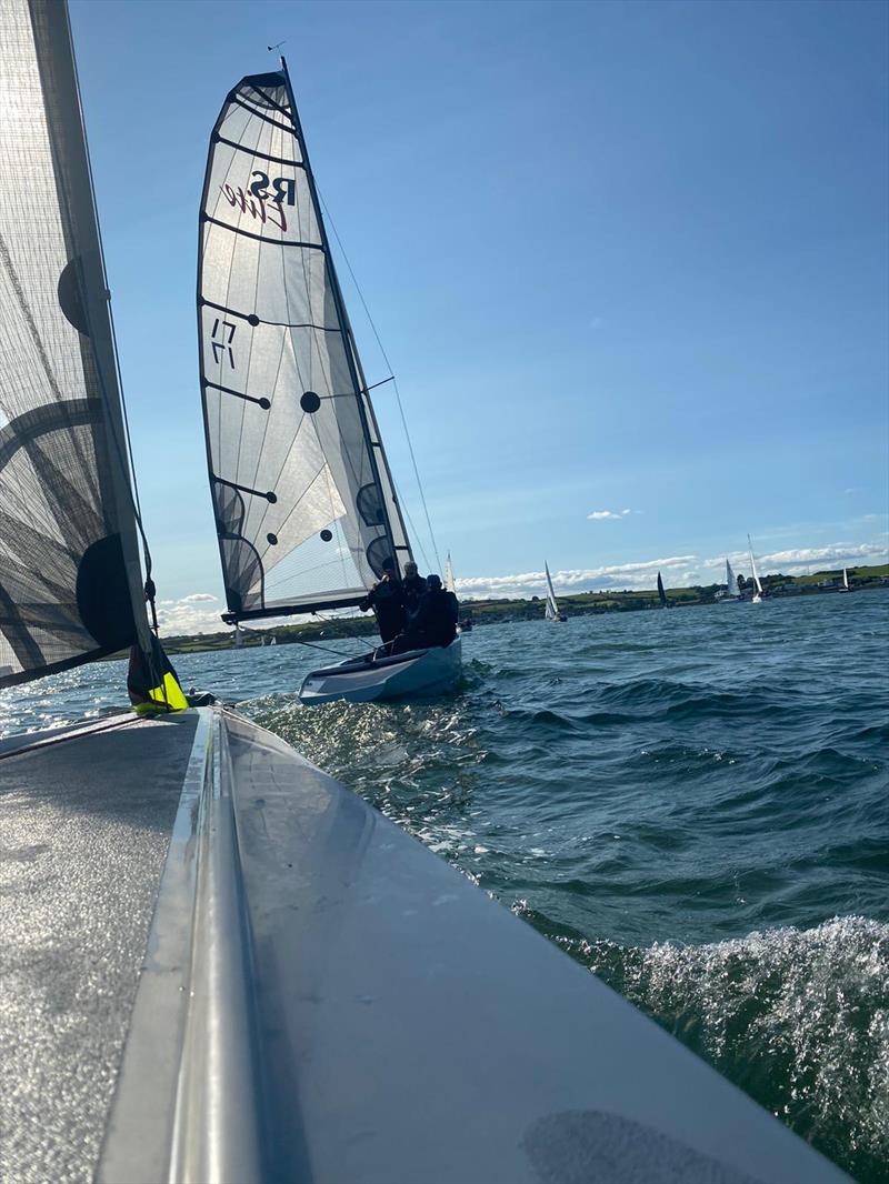 Janice McCrudden's Bamboozled prior to the start of race 3 - Strangford Lough's Frostie Week day 2 photo copyright Martin Mahon taken at Strangford Lough Yacht Club and featuring the RS Elite class