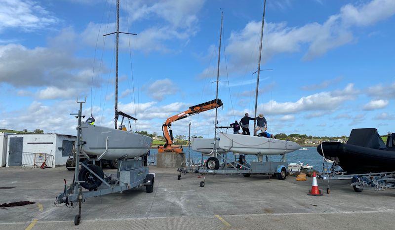 Royal Ulster and Royal North of Ireland Elites getting ready for their first outing of the year - Strangford Lough's Frostie Week day 1 photo copyright Ed Cody taken at Strangford Lough Yacht Club and featuring the RS Elite class
