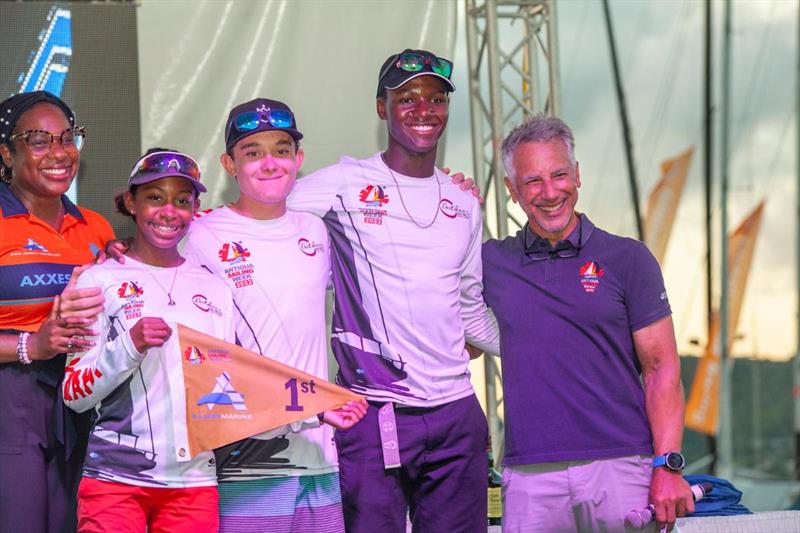 Three 15-year old sailors are leading the RS Elite Class on Outdoor World Yamaha (Ocean Warrior) - Axxess Marine Y2K Race Day at Antigua Sailing Week 2023 - photo © Visual Echo