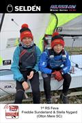 Freddie Sunderland & Stella Nygard finish as 1st RS Feva in the Selden Sailjuice Winter Series 2019/20 © Jane Sunderland