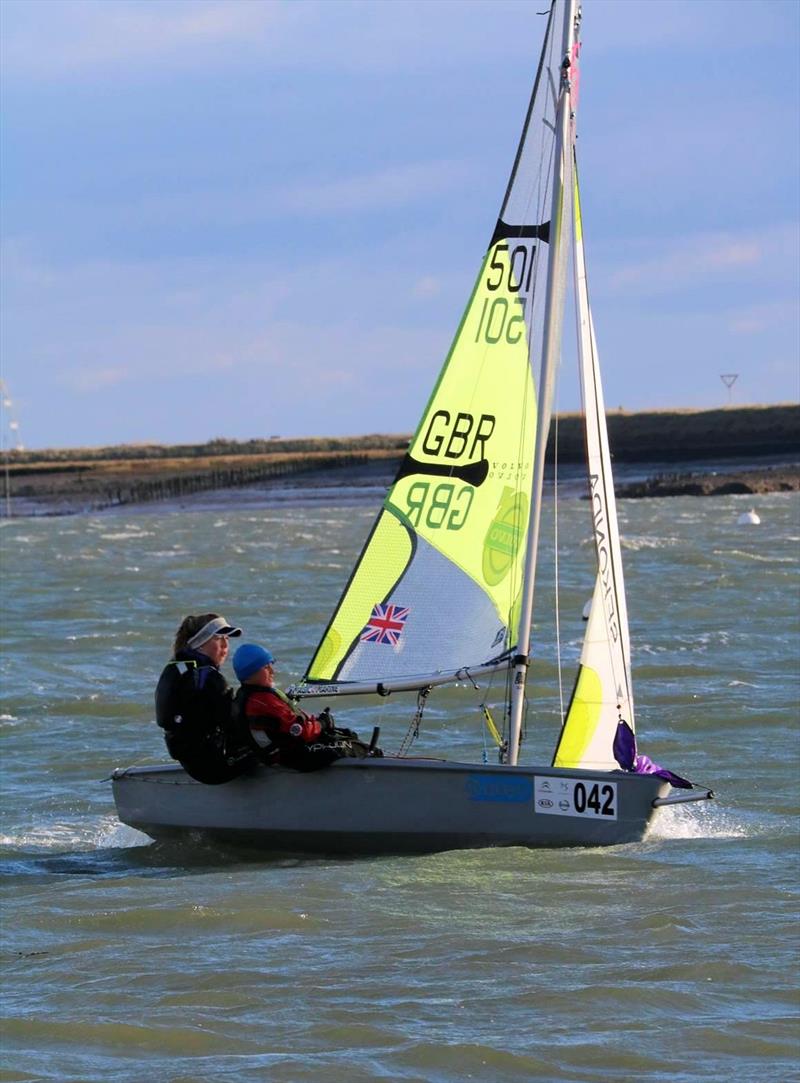 RS Feva Burnham Squiddie training photo copyright David Blaker taken at Royal Corinthian Yacht Club, Burnham and featuring the RS Feva class