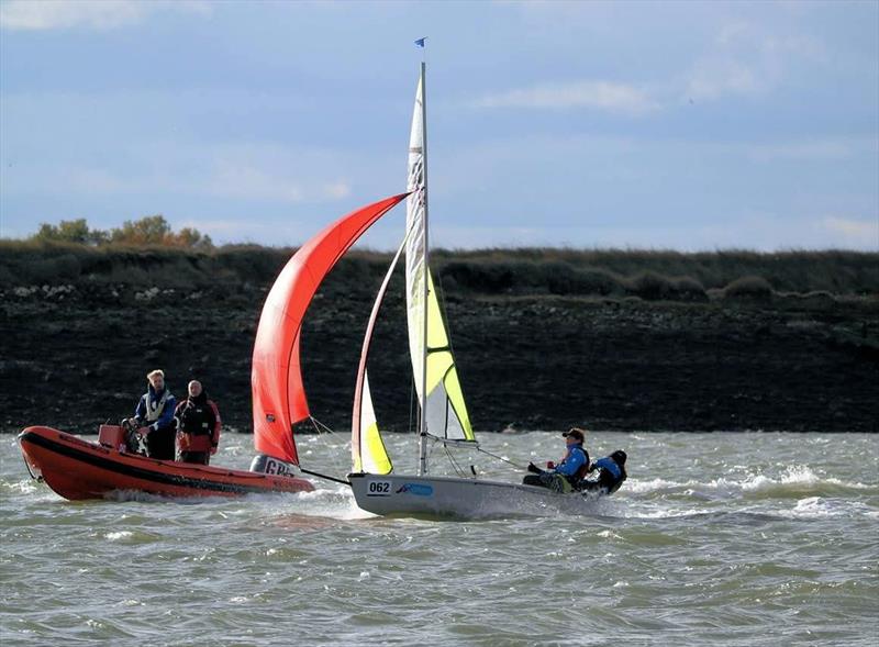 RS Feva Burnham Squiddie training photo copyright David Blaker taken at Royal Corinthian Yacht Club, Burnham and featuring the RS Feva class