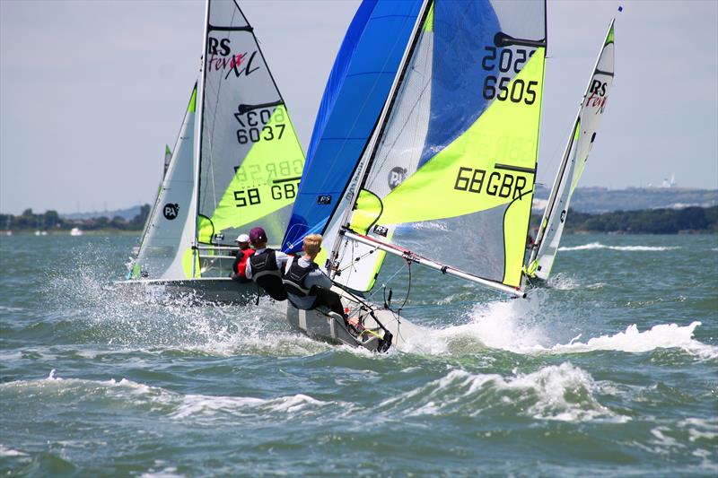 Hayling College RS Feva during the 2017 Schools Week Championships at Itchenor photo copyright Jessica Marsh taken at Itchenor Sailing Club and featuring the RS Feva class