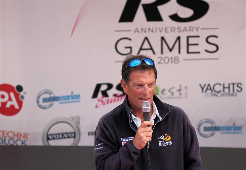 PRO Peter Saxton during the PA Consulting RS Feva Europeans at the WPNSA - photo © Mark Jardine / YachtsandYachting.com