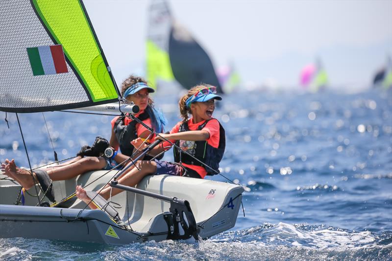 Day 2 of the RS Feva World Championships in Follonica photo copyright DigitalSailing taken at Gruppo Vela L.N.I. Follonica and featuring the RS Feva class