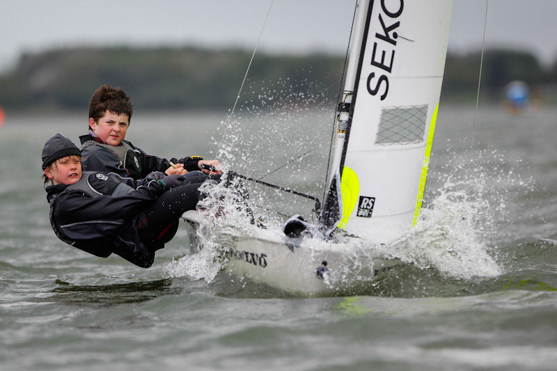Edward Norbury and Charlie Hutching on day two of the RYA Eric Twiname Championships photo copyright Paul Wyeth / RYA taken at Rutland Sailing Club and featuring the RS Feva class
