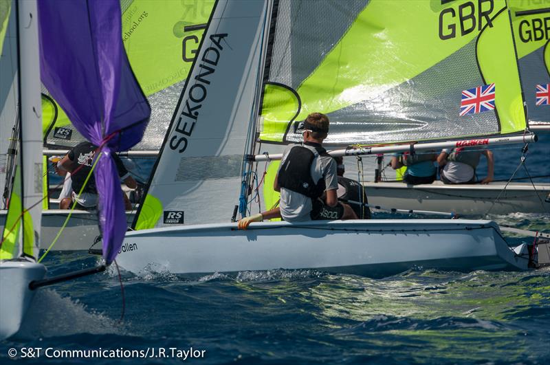 2013 RS Feva worlds day 4 photo copyright S&T Communications / J.R. Taylor taken at Compagnia della Vela Grosseto and featuring the RS Feva class